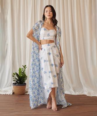 Cloud white fusion co-ord set 1