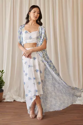 Cloud white fusion co-ord set