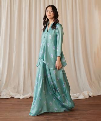 Seagreen dhoti kurti dress 4