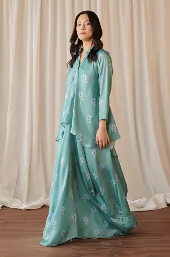 Seagreen dhoti kurti dress