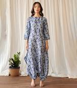 Space blue dhoti jumpsuit
