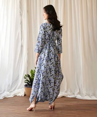Space blue dhoti jumpsuit 4