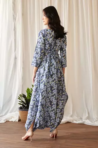 Space blue dhoti jumpsuit