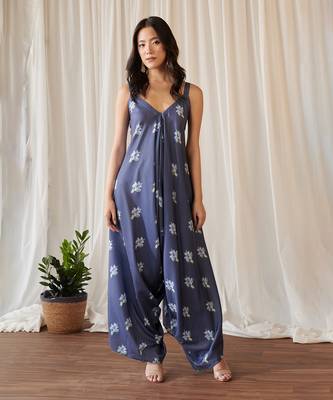 Space blue palazzo jumpsuit 1