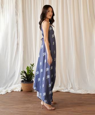 Space blue palazzo jumpsuit 3