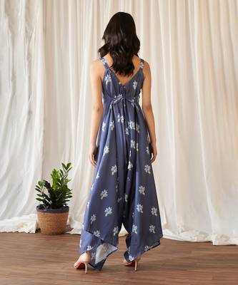 Space blue palazzo jumpsuit 4