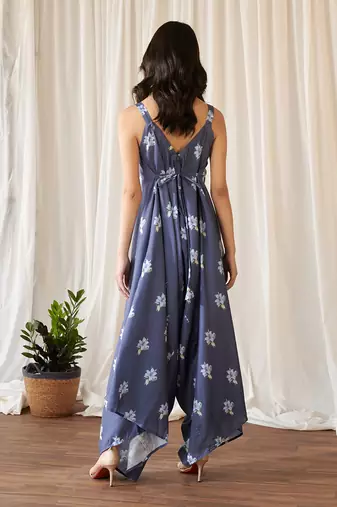 Space blue palazzo jumpsuit