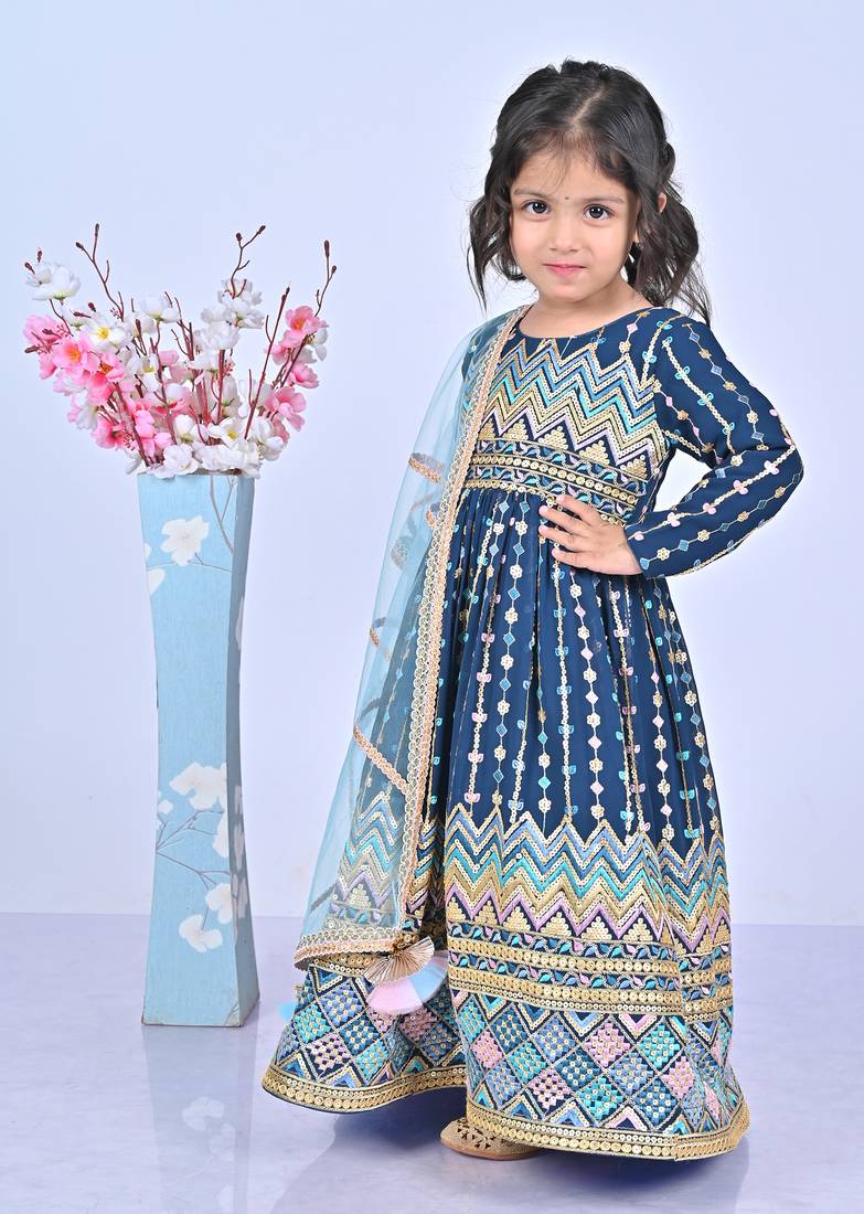 Petrol Blue anarkali