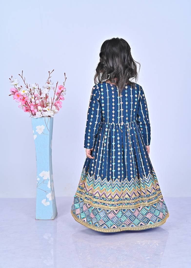 Petrol Blue anarkali
