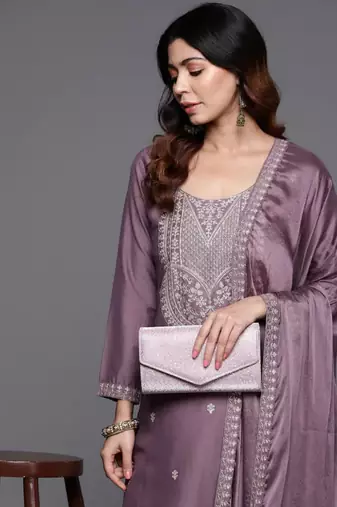 Onion viscosee chanderi embroidery work ethnic readymade salwar kameez