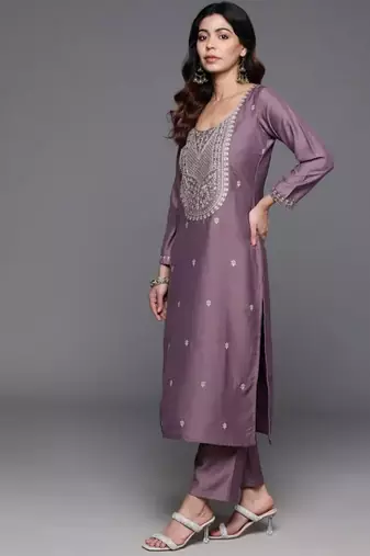 Onion viscosee chanderi embroidery work ethnic readymade salwar kameez