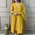 Mustard viscosee chanderi embroidery work ethnic readymade salwar kameez