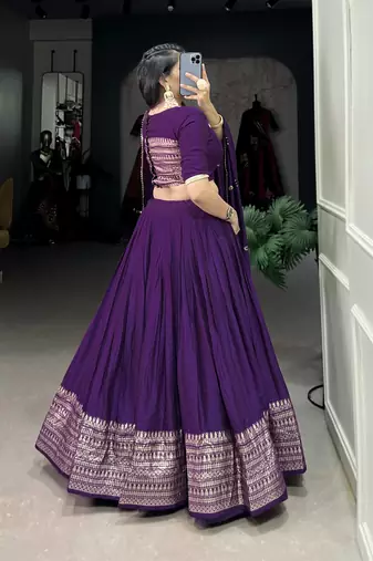 Purple Bridesmaid Lehenga for Women