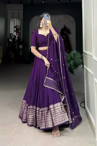 Purple Bridesmaid Lehenga for Women