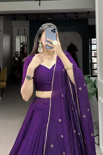 Purple Bridesmaid Lehenga for Women