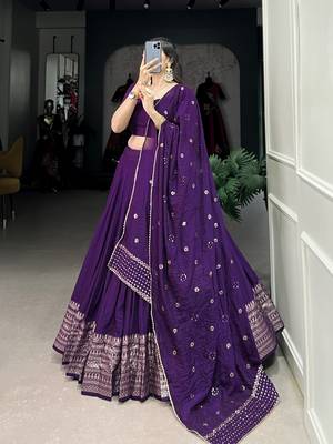 Purple Bridesmaid Lehenga for Women 6