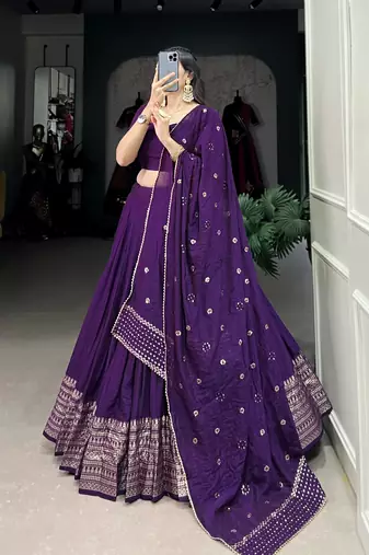 Purple Bridesmaid Lehenga for Women