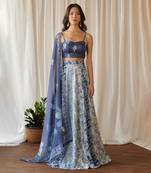 Blue Saavan Kali Lehenga