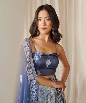 Blue Saavan Kali Lehenga 2