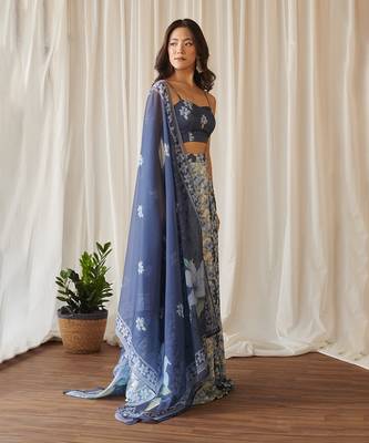 Blue Saavan Kali Lehenga 3