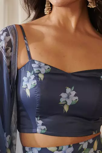 Blue Saavan Kali Lehenga