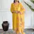Mustard chanderi embroidery work with printed traditional wear readymade salwar kameez for trendy looks