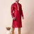 Red silk men's kurta pajama set