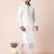 White silk men's kurta pajama set
