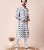 Multi cotton men's kurta pajama set