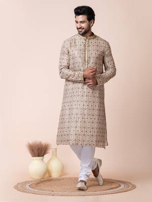 Multi silk men's kurta pajama  set 1