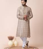 Multi silk men's kurta pajama  set