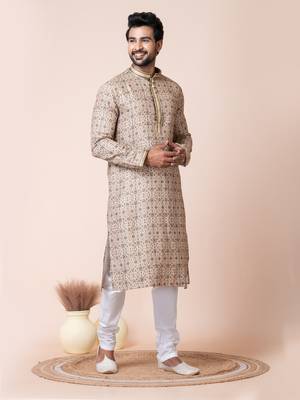 Multi silk men's kurta pajama  set 3