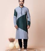 Rama,grey ps-viscose men's kurta pajama set