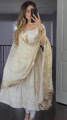 Heavy Sequence work full flared anarkali suit sets 2