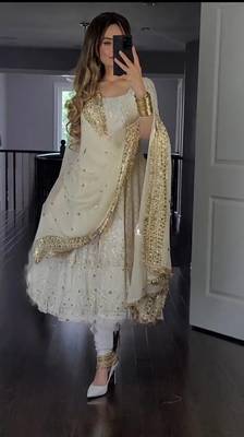Heavy Sequence work full flared anarkali suit sets 1