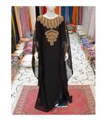 Black Kids Kaftan Georgette Embroidered Stone work Stitched Dress Party Wear Wedding Dresses