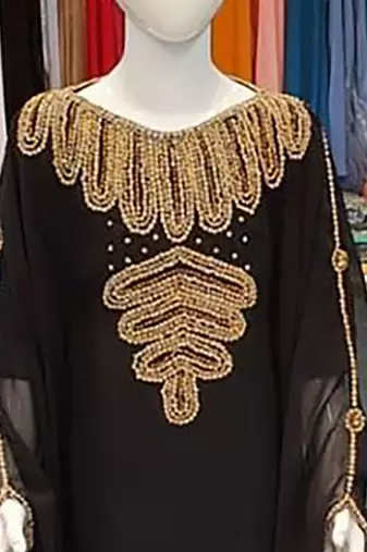Black Kids Kaftan Georgette Embroidered Stone work Stitched Dress Party Wear Wedding Dresses