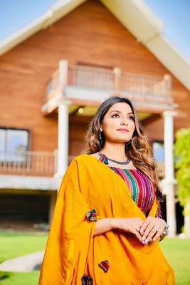Yellow Colour Wedding Special Faux Georgette Fully Stitched Lehenga Choli 4