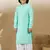 Dapper & dazzling boys solid sea green chikankari party wear cotton kurta set by sanwara