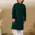 Dapper & dazzling boys solid deep green chikankari party wear cotton kurta set by sanwara