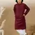 Dapper & dazzling boys solid maroon chikankari party wear cotton kurta set by sanwara