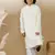 Dapper & dazzling boys solid off white chikankari party wear cotton kurta set by sanwara