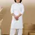 Dapper & dazzling boys solid white chikankari party wear cotton kurta set by sanwara