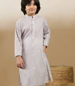 Chic & classic boys printed beige cotton kurta by sanwara