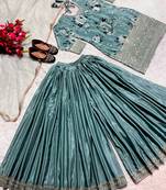 Presenting New Designer Long Pakistani Suit Top,Sharara and Dupptta In Fancy Style