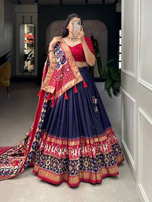 Women's Printed Lehenga Choli With Dupatta  4