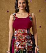 Om Clothing Cotton Kutchi Multicolor Thread Embroidered Maroon Readymade Blouse