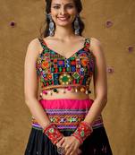 Red Cotton Navratri Garba Emroidered Choli design Readymade Blouse