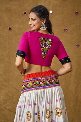 Multicolour Cotton Navratri Garba Embroidered Readymade Blouse 2