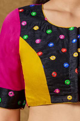 Multicolour Cotton Navratri Garba Embroidered Readymade Blouse 4